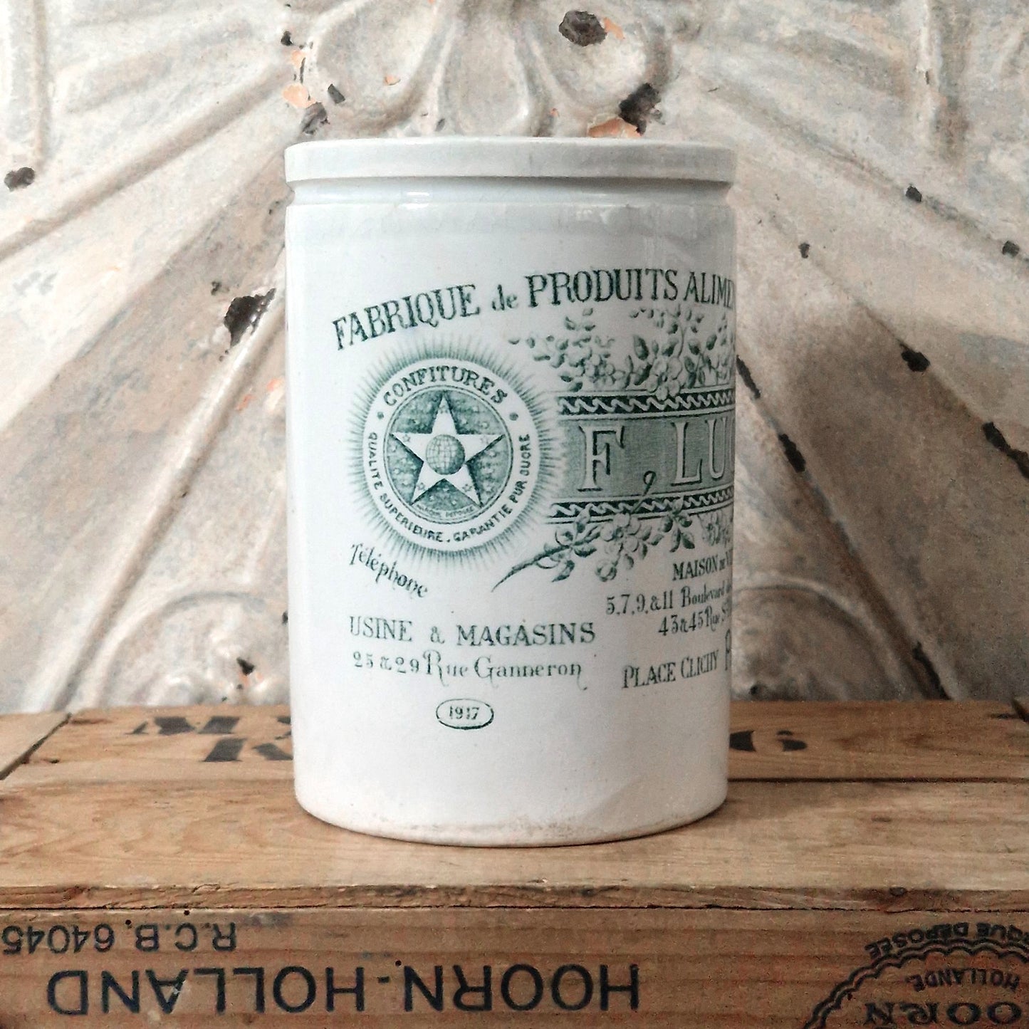 Rare pot à confitures  « F. LUCE » - K&G , format XL