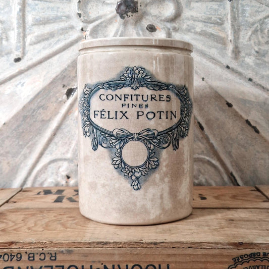 "Félix Potin Jams" Blue Jar - Badonviller, XL size