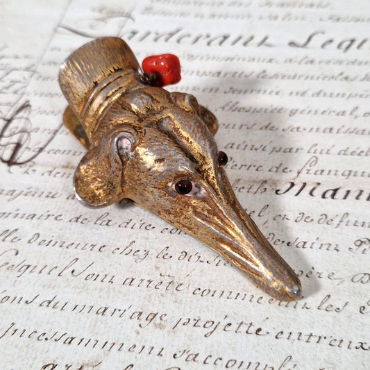 Antique mail clip "Dog - greyhound head"