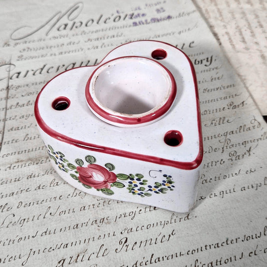 Antique porcelain inkwell "Flowering Heart"