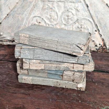Set of 5 18th-century books on laid paper – blue temporary binding