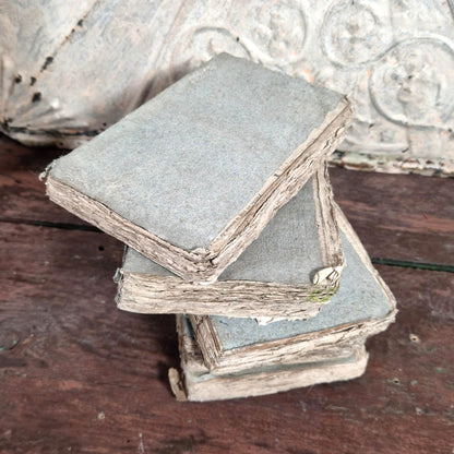 Set of 5 18th-century books on laid paper – blue temporary binding