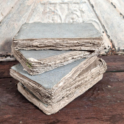 Set of 5 18th-century books on laid paper – blue temporary binding