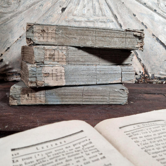 5 large-format 18th-century books - blue temporary binding