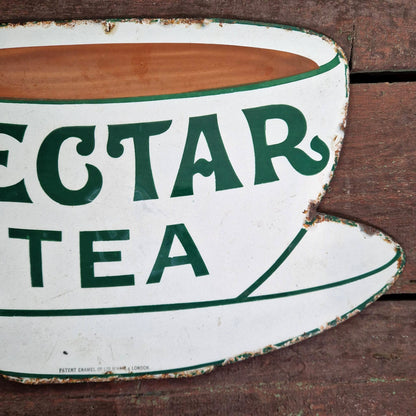 Grande plaque émaillée publicitaire « Nectar Tea »