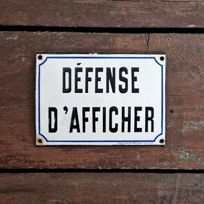 Enamel sign "No posting", Toulouse