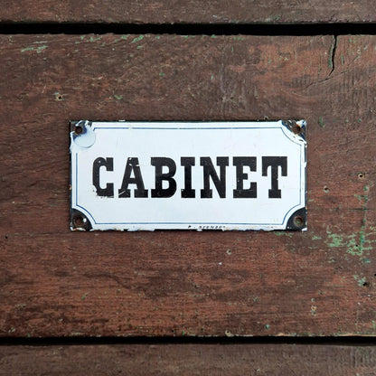 Old enamel sign "CABINET"