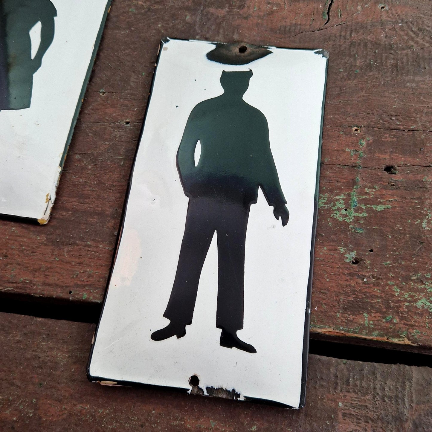 Plaques émaillées « Silhouettes homme & femme »