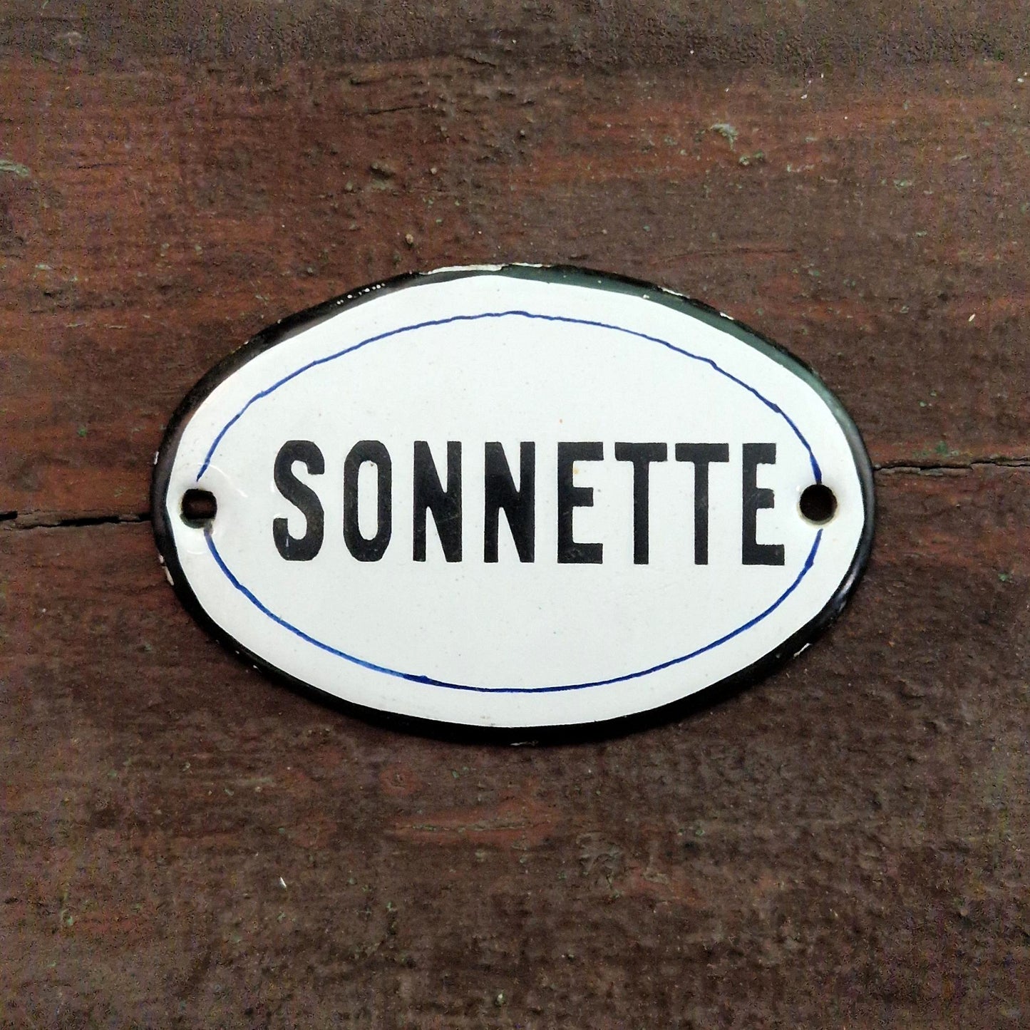 Plaque d'utilité émaillée « SONNETTE »
