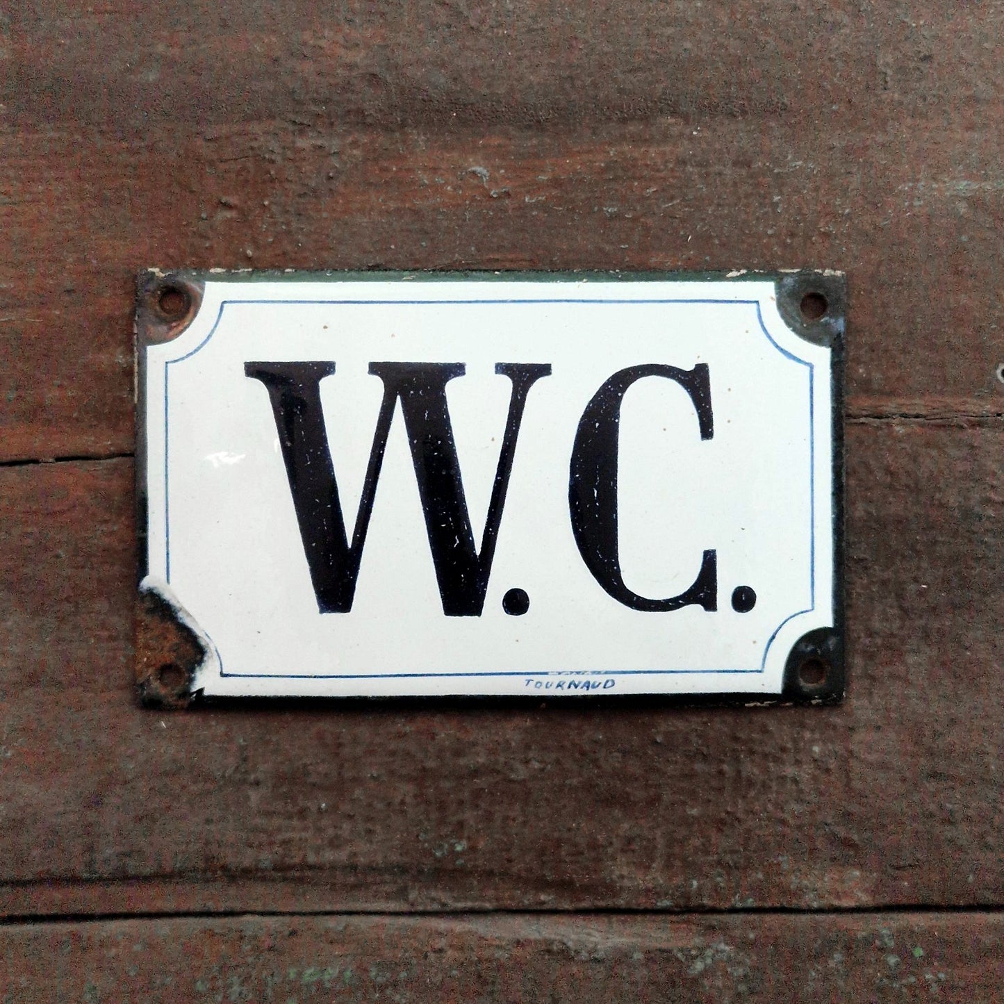 Plaque émaillée ancienne « W.C. »