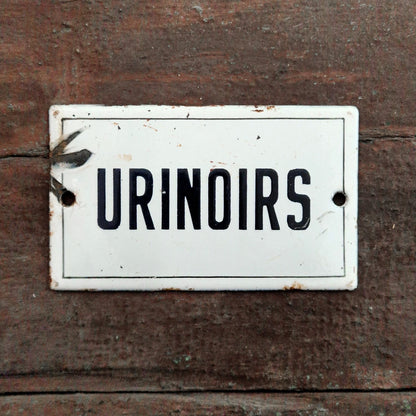Plaque émaillée d'utilité « Urinoirs »
