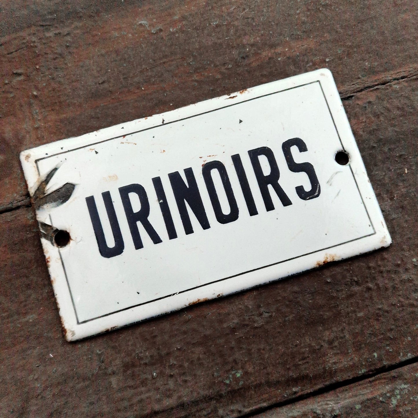 Plaque émaillée d'utilité « Urinoirs »