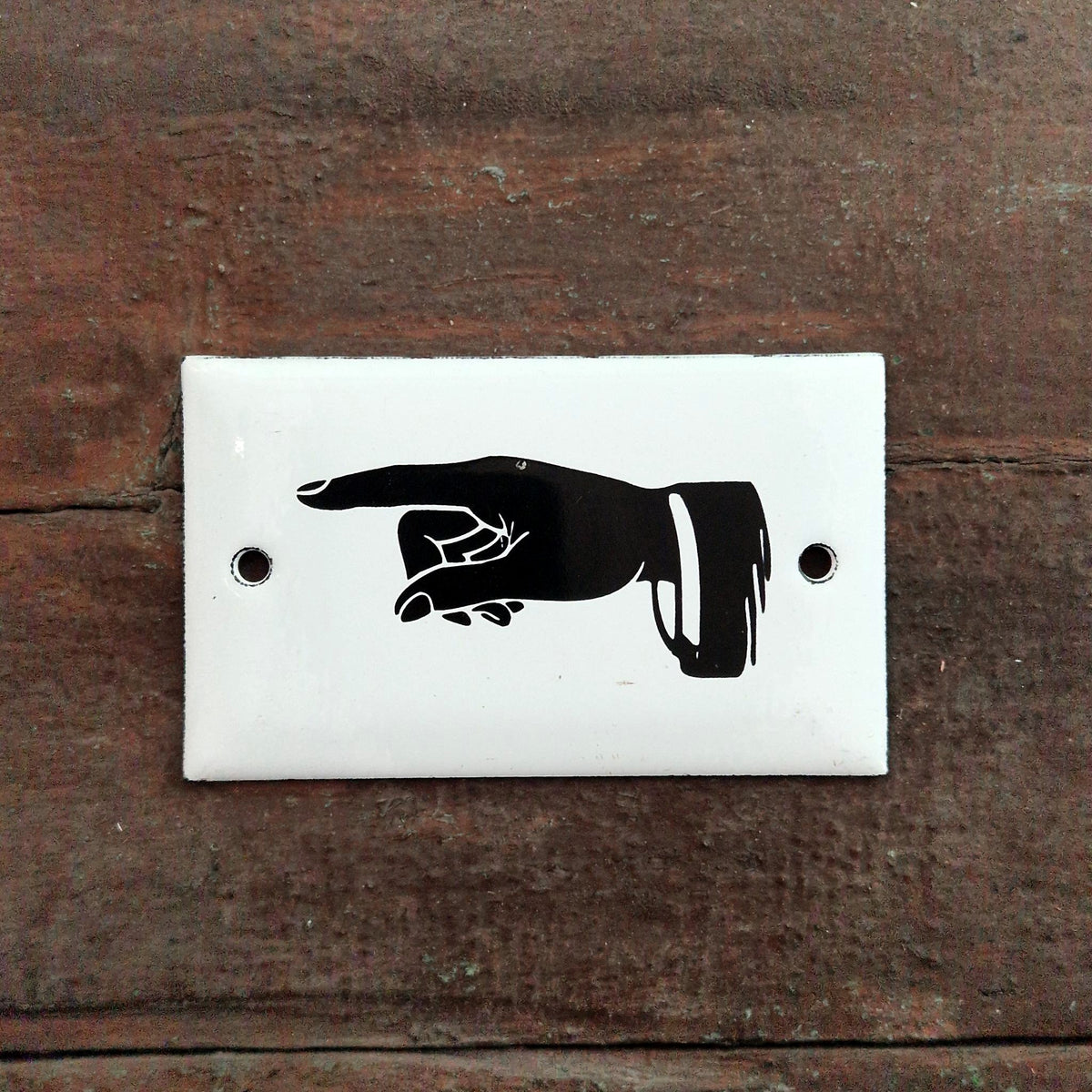 Enamel sign "Directional Hand"