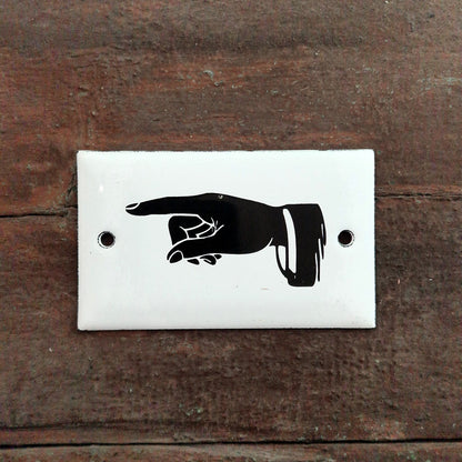 Enamel sign "Directional Hand"