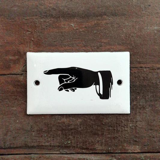 Enamel sign "Directional Hand"