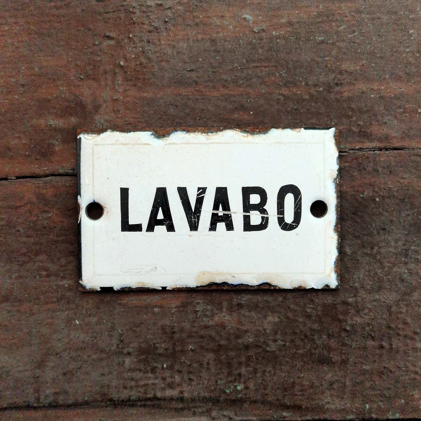 Plaque d'utilité émaillée « Lavabo »