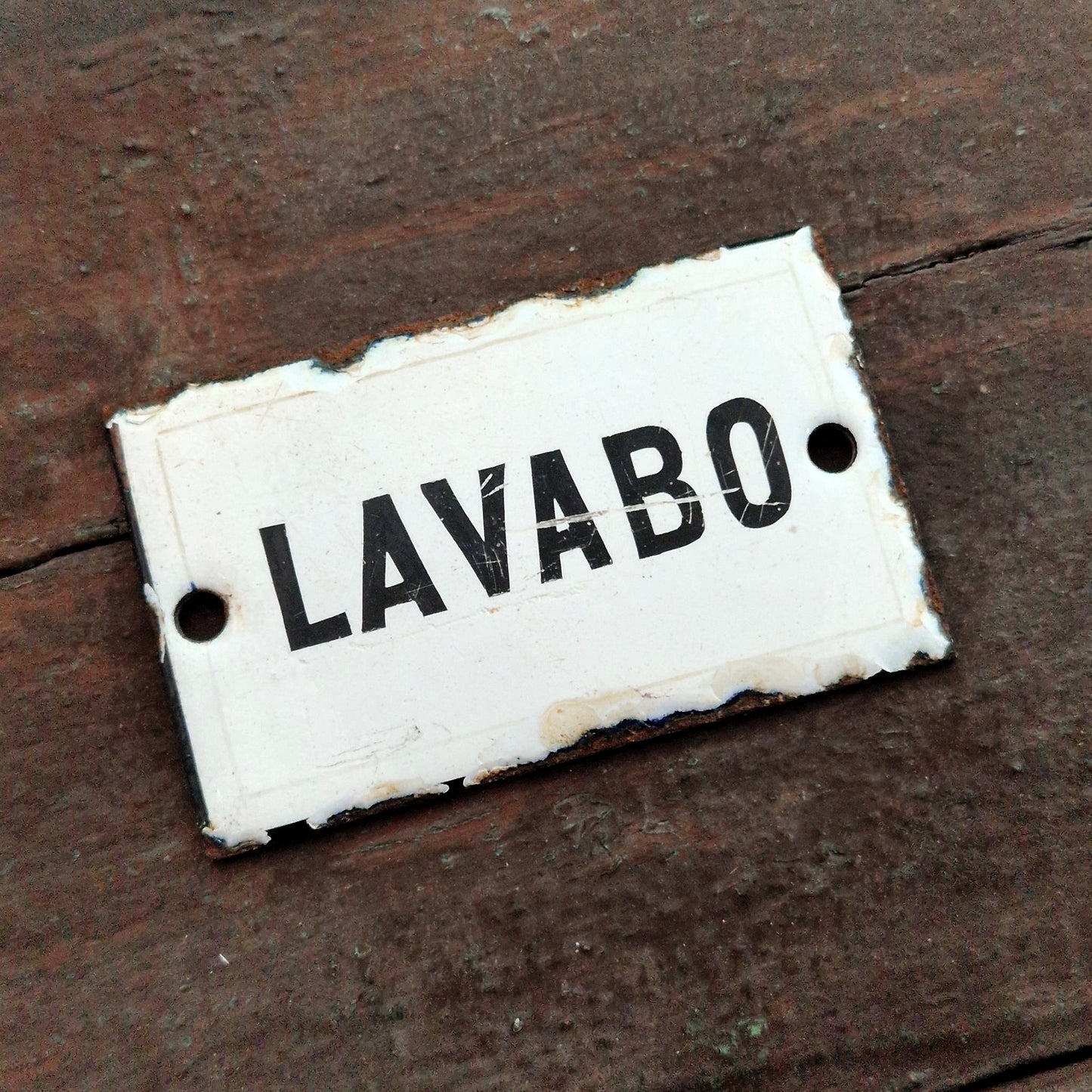 Plaque d'utilité émaillée « Lavabo »