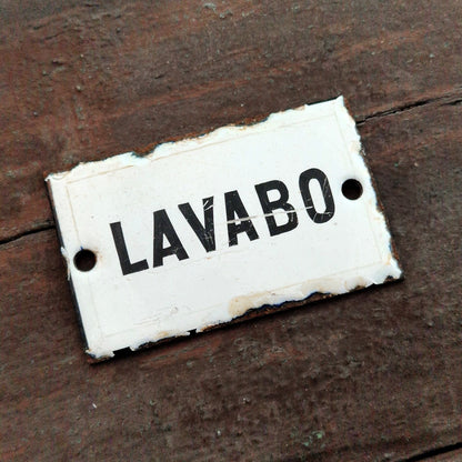 Plaque d'utilité émaillée « Lavabo »