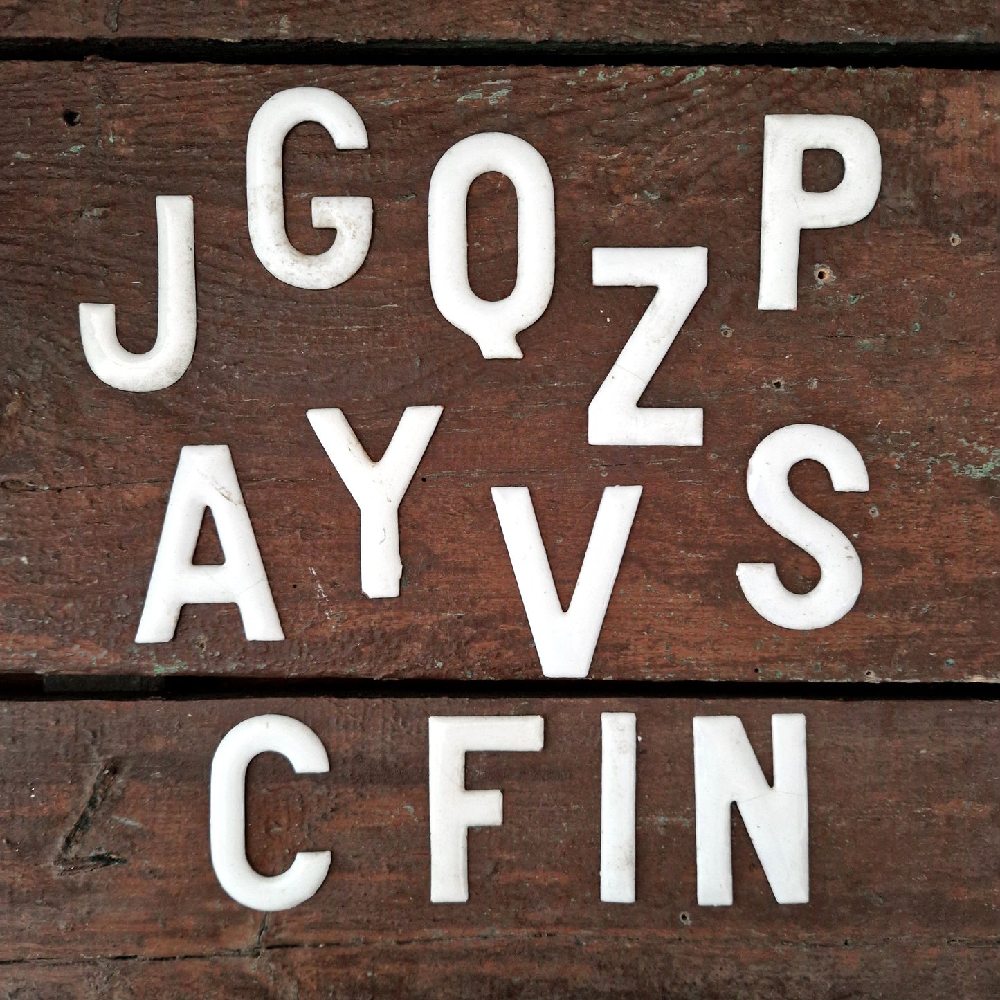 Antique enamel letters (sold individually)