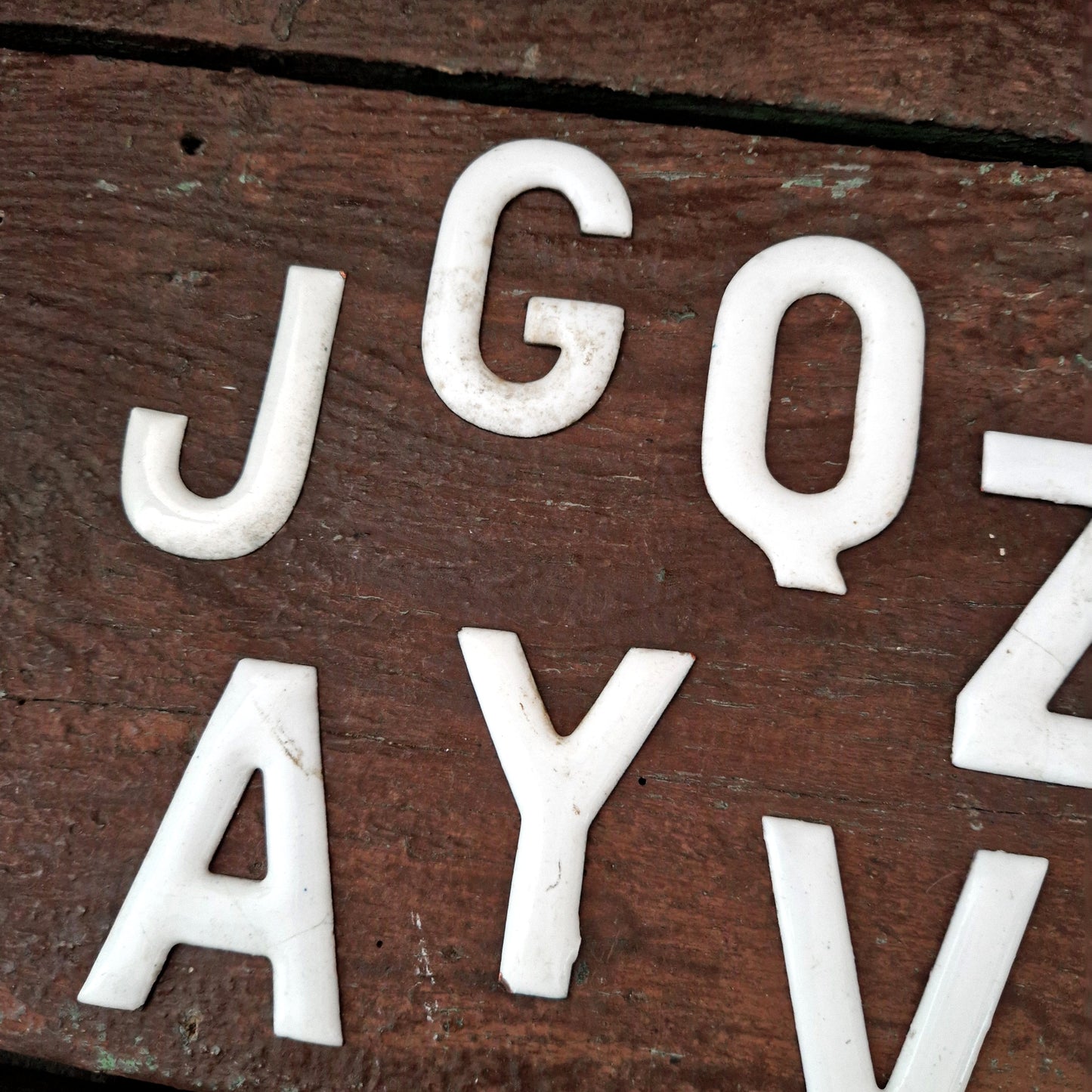 Antique enamel letters (sold individually)
