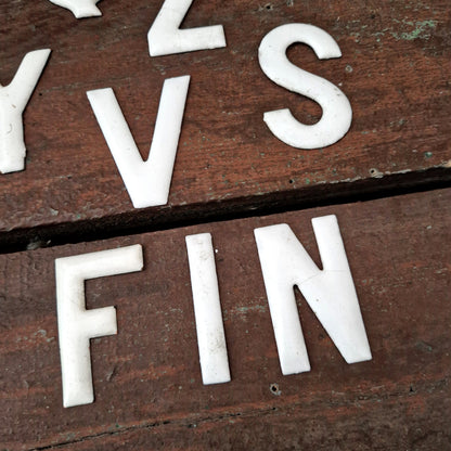 Antique enamel letters (sold individually)