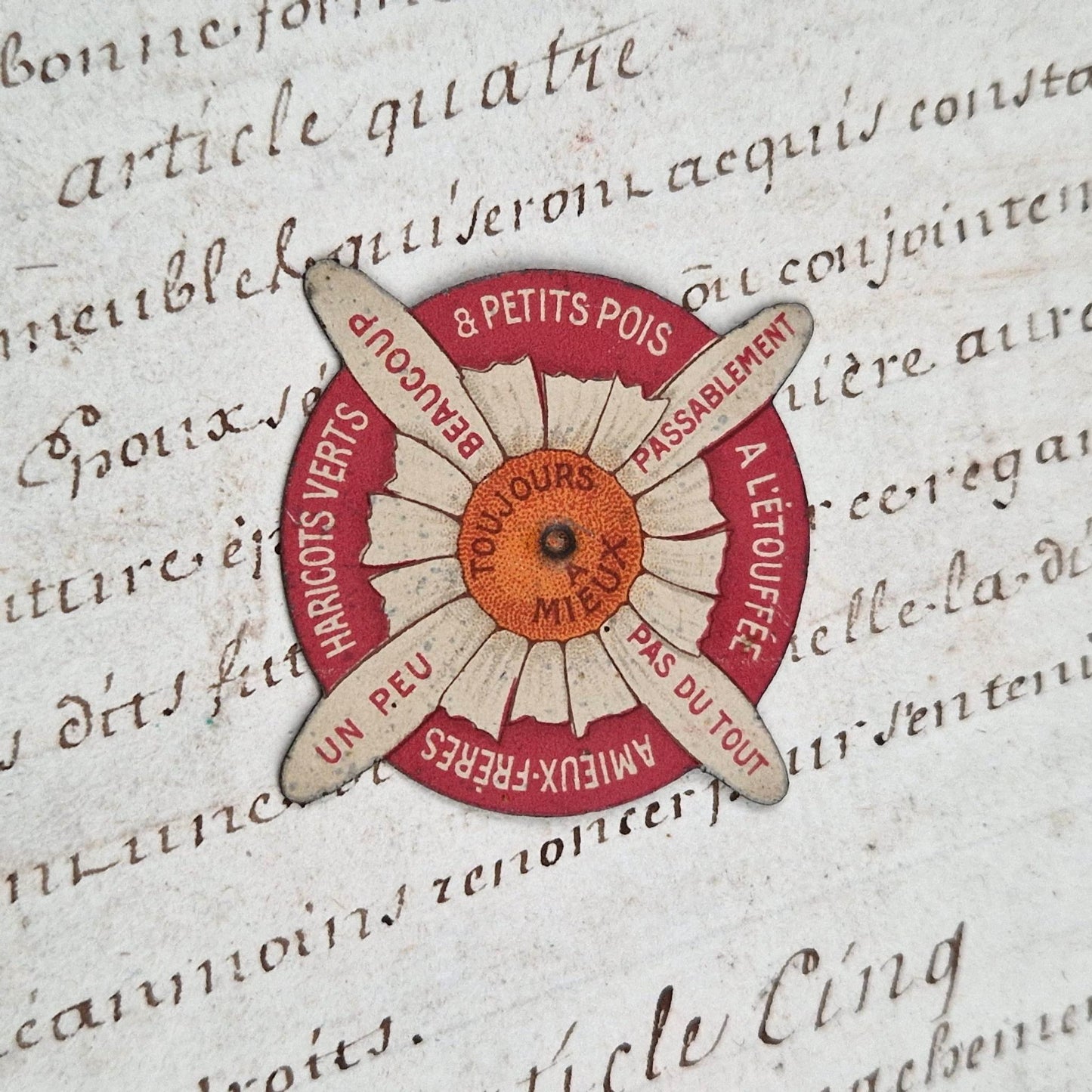 Ancienne toupie de comptoir « AMIEUX Frères »