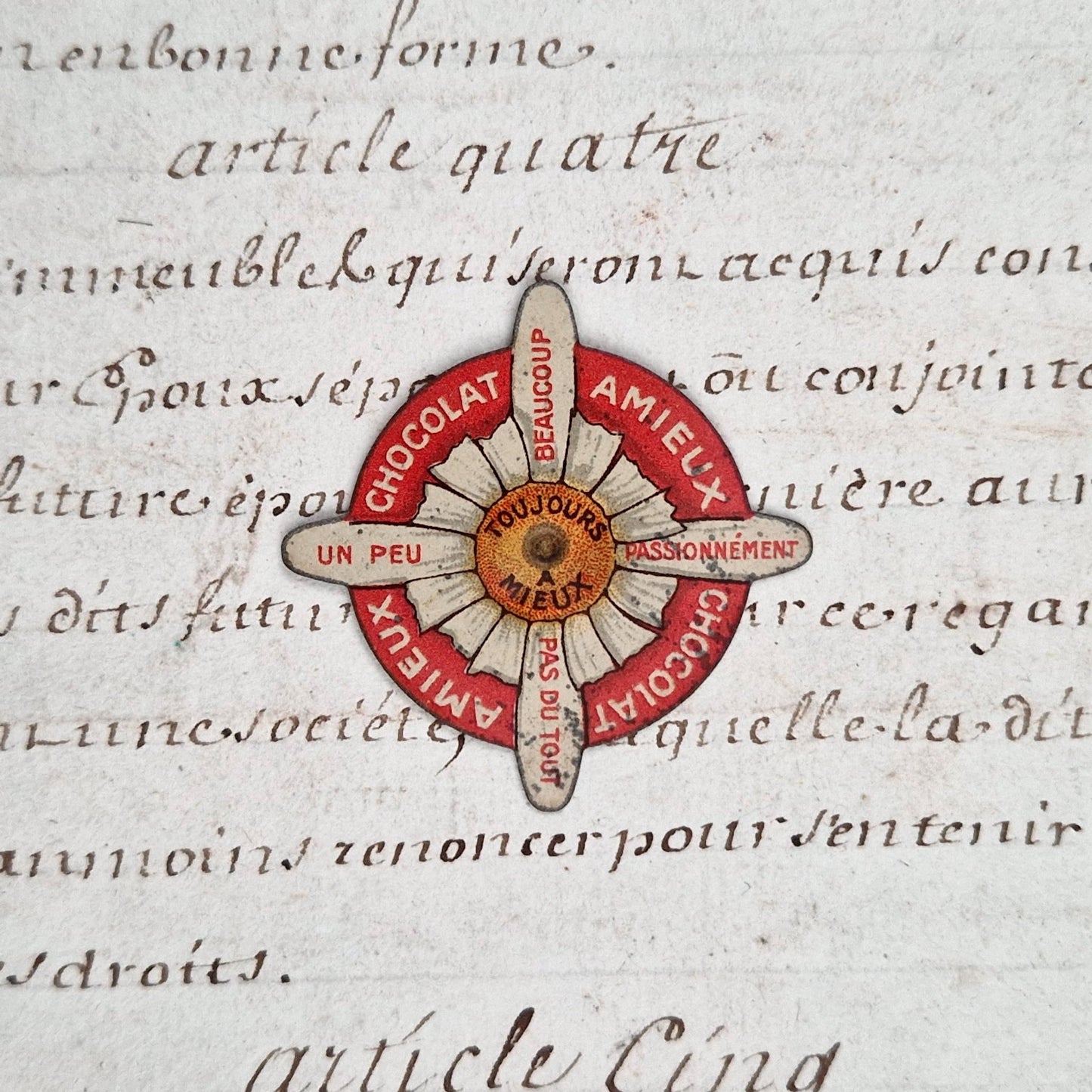 Ancienne toupie de comptoir « Chocolat AMIEUX »