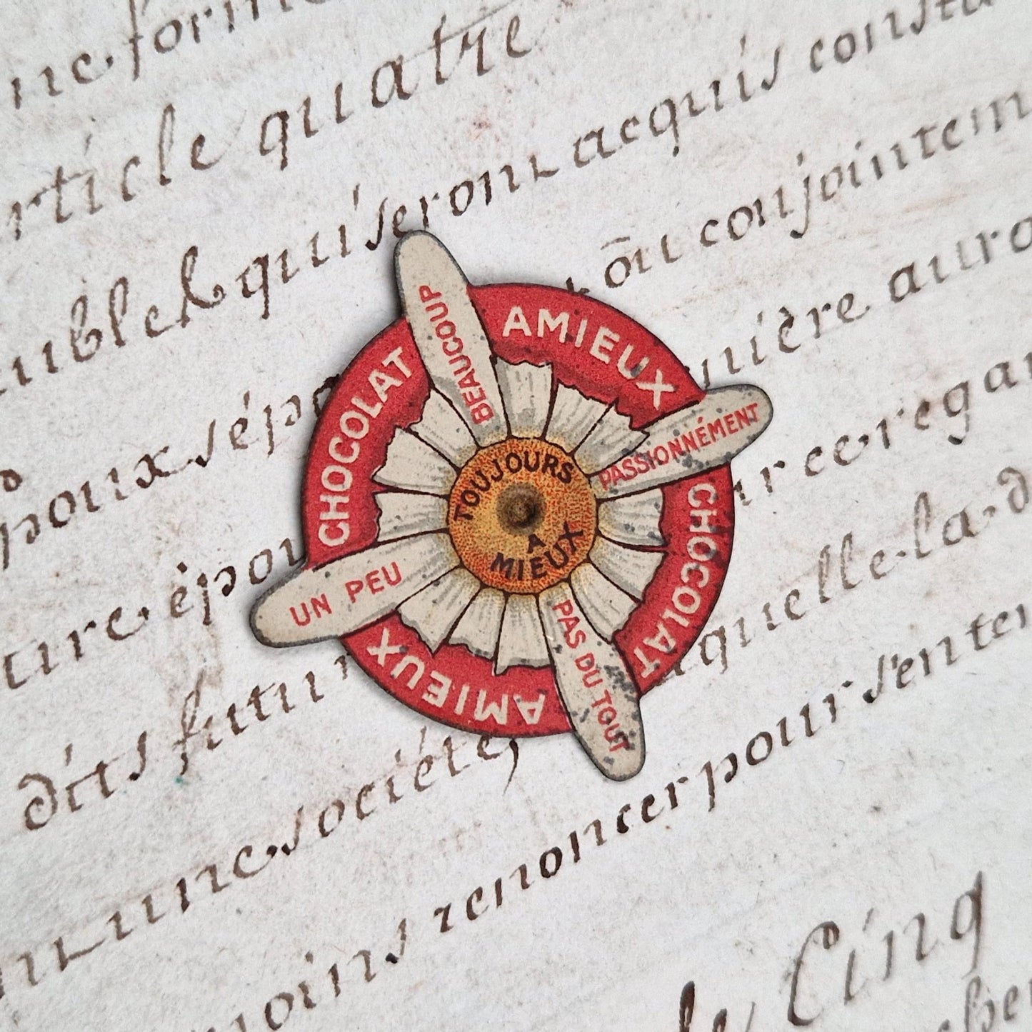 Ancienne toupie de comptoir « Chocolat AMIEUX »