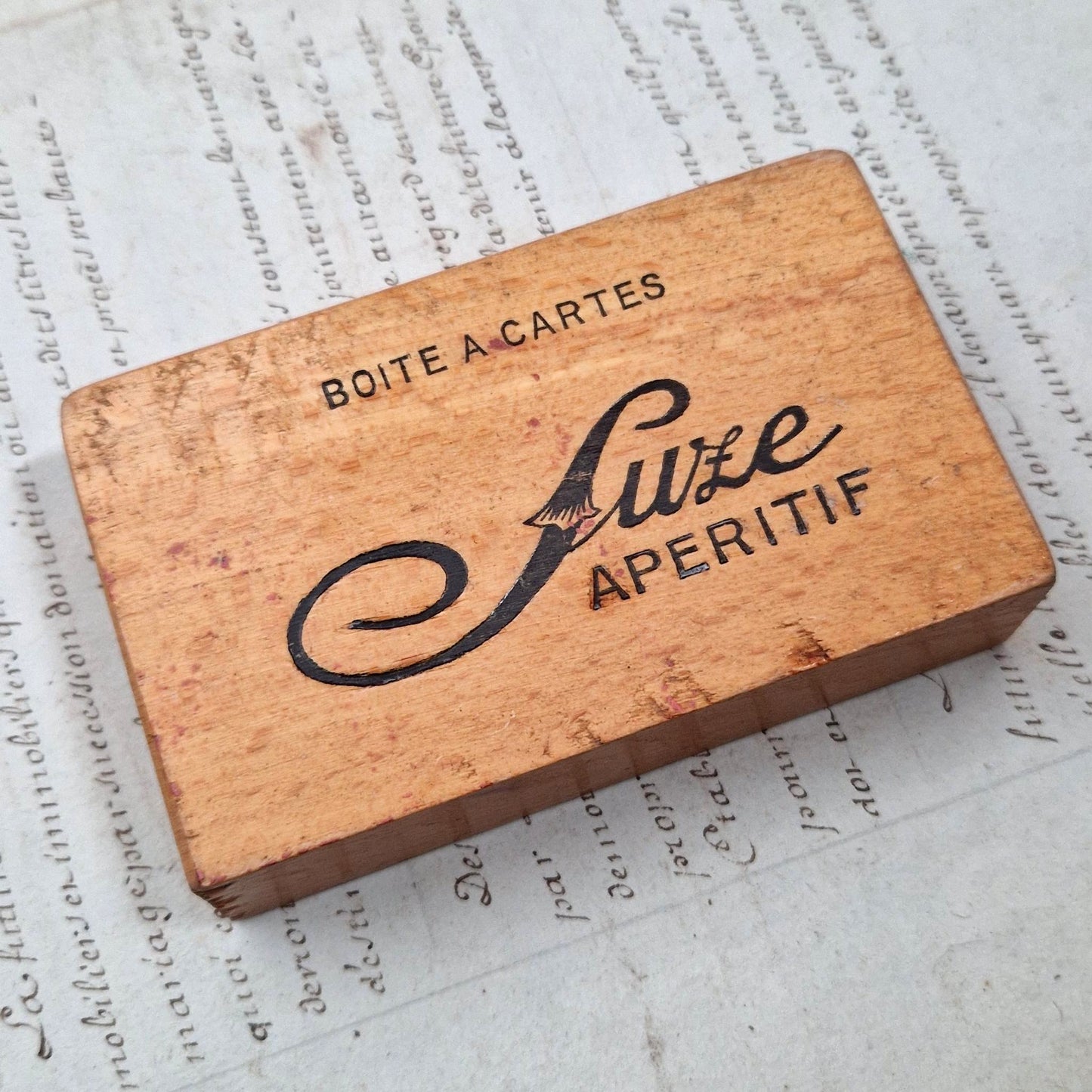 Boîte publicitaire « SUZE Apéritif » - boîte à cartes en bois