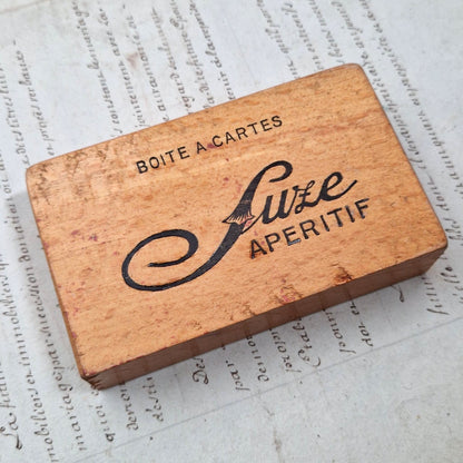 Boîte publicitaire « SUZE Apéritif » - boîte à cartes en bois