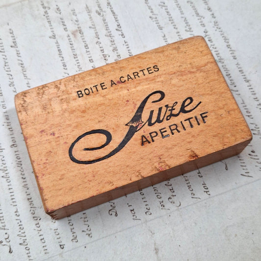 Boîte publicitaire « SUZE Apéritif » - boîte à cartes en bois