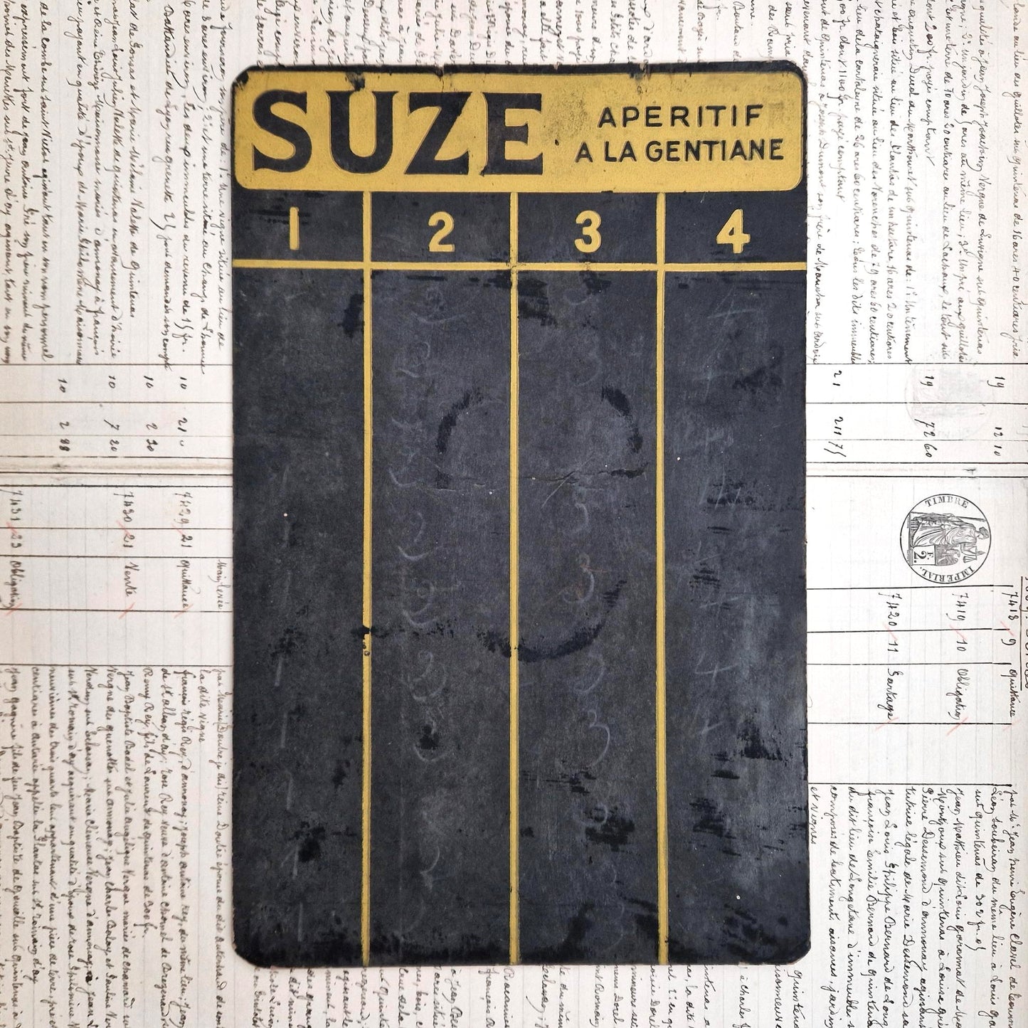 Ardoise publicitaire « SUZE, Apéritif à la Gentiane »