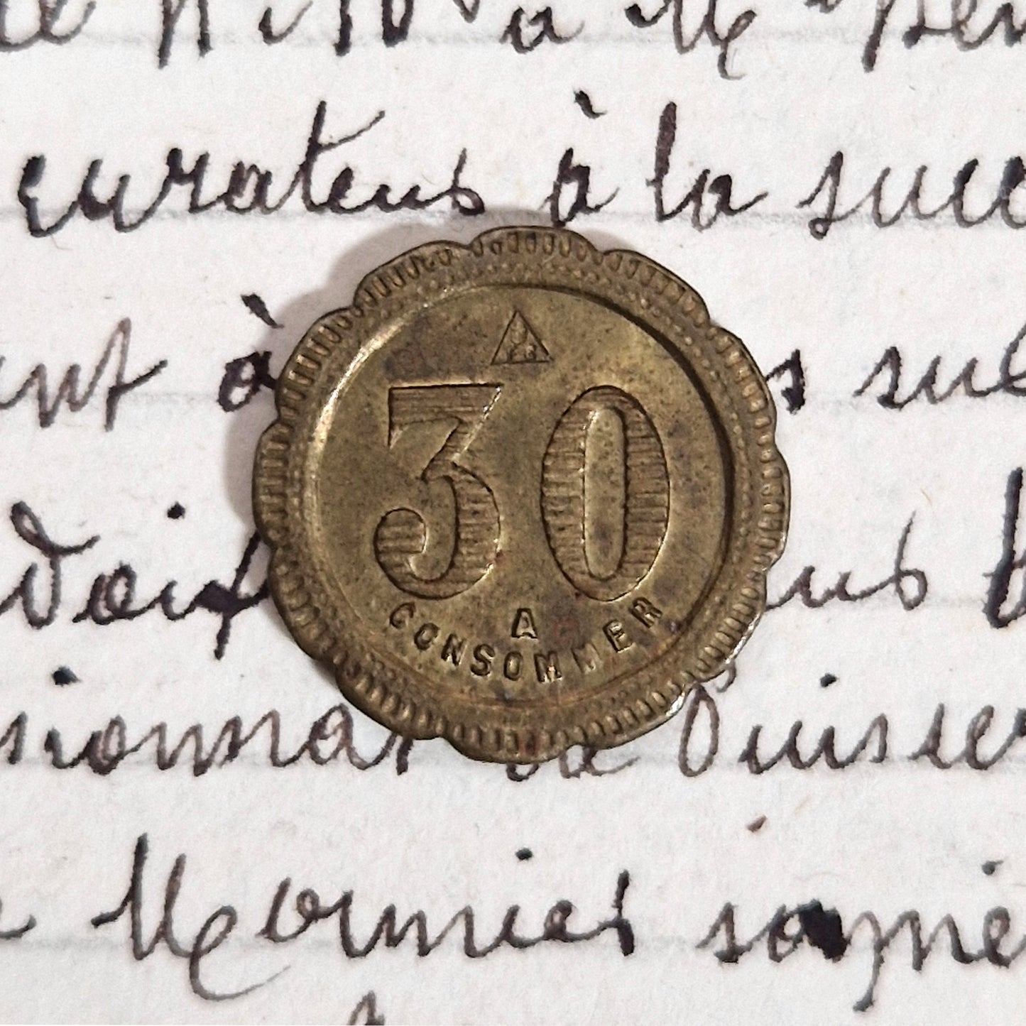 Ancien jeton de consommation « 30 - à Consommer »