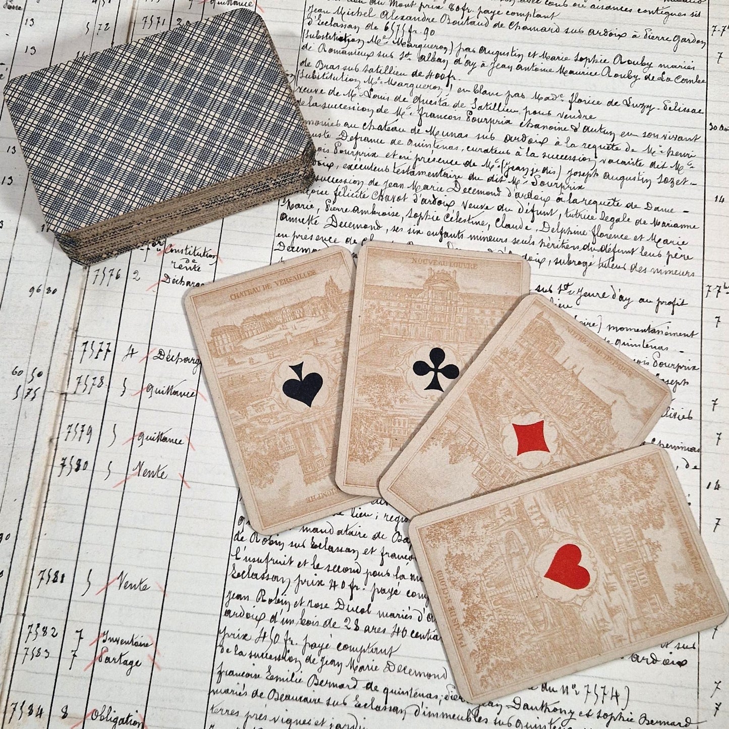 Jeu de cartes ancien « Vues de Paris », Circa 1900