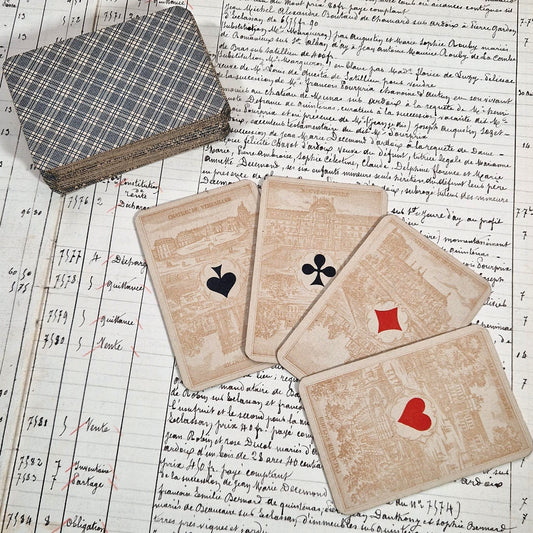 Jeu de cartes ancien « Vues de Paris », Circa 1900