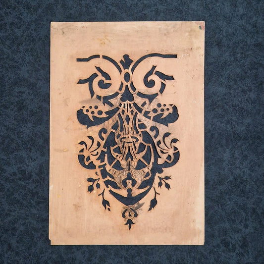 Large ornamental stencil - Structured floral decoration, 19th century