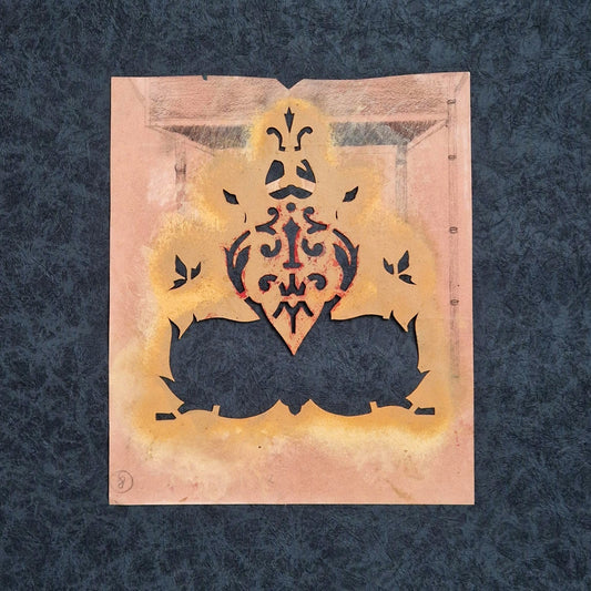 Antique decorative stencil - Floral design, 19th century