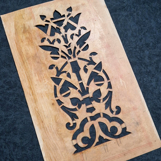Antique stencil "Stylized floral panel" - 19th century