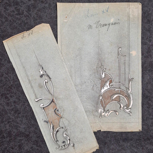 2 antique decorative workshop stencils - 19th century