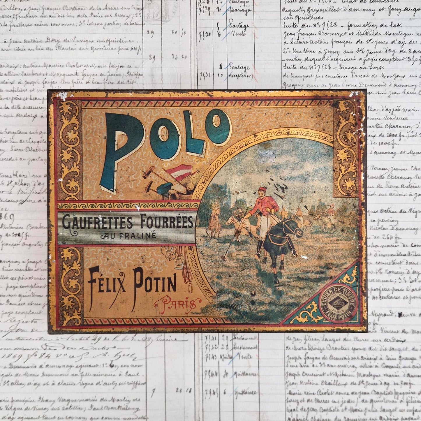 Vintage advertising box "Polo - Félix Potin"