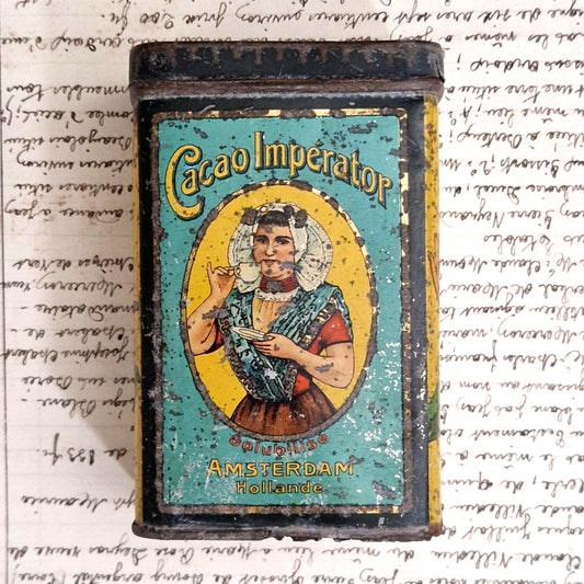 Antique "Cacao Imperator" tin, Amsterdam, Holland