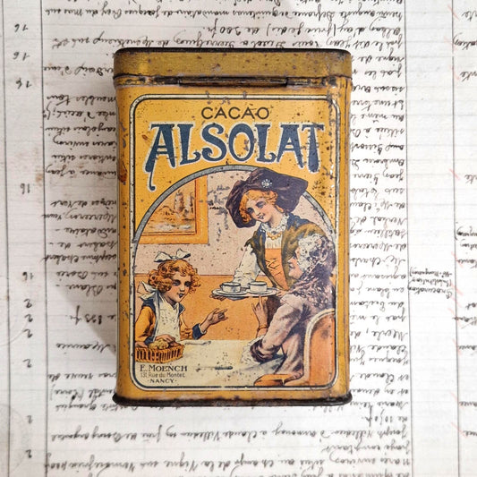 Rare "Cacao ALSOLAT" tin - E. Moench Nancy