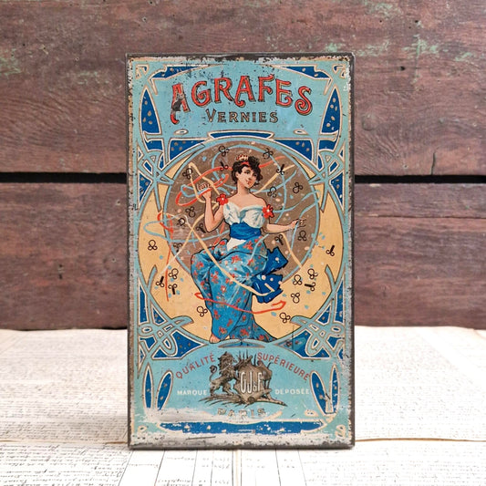 Rare large "GJ&F" staple box, circa 1900