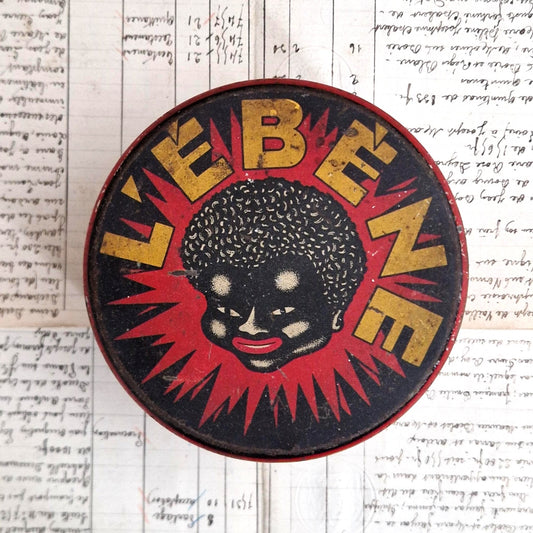 Antique lithographed tin box "Ebony"