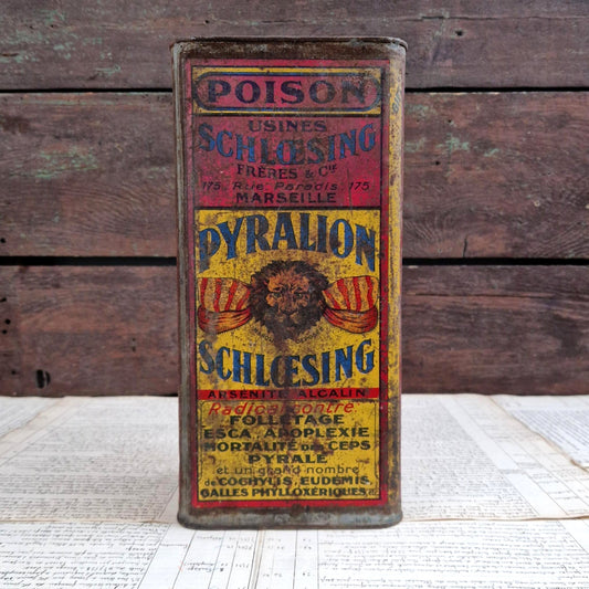 Lithographed tin box/can "Pyralion - POISON"