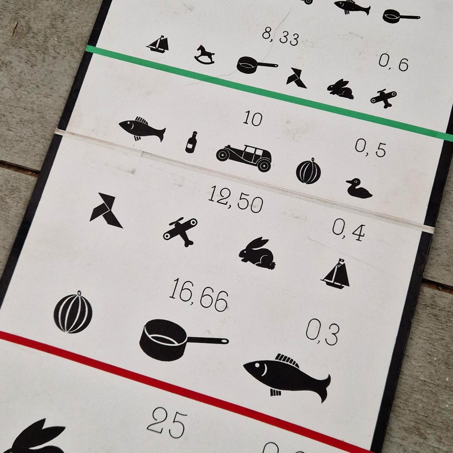Tableau optométrique ancien à l’usage des enfants