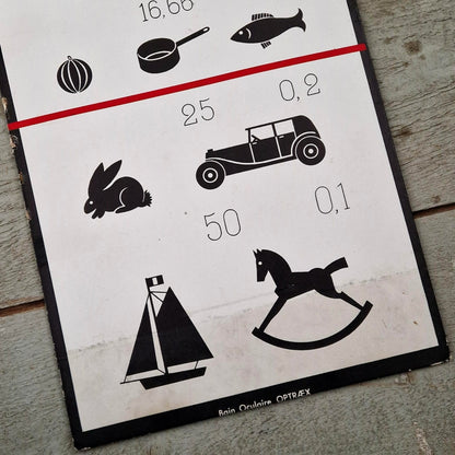 Tableau optométrique ancien à l’usage des enfants