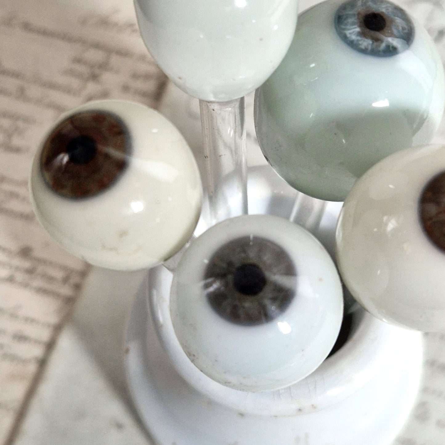 Collection de 5 ébauches de prothèses oculaires, vers 1900