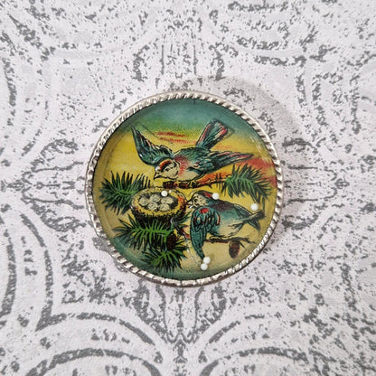 Jeu ancien de patience « Oiseaux au nid », vers 1900