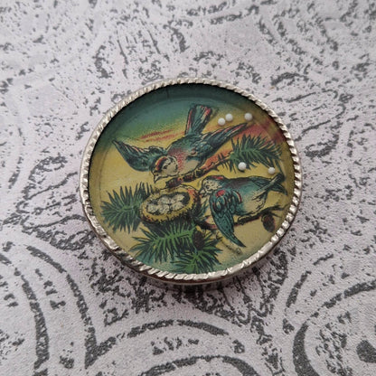 Jeu ancien de patience « Oiseaux au nid », vers 1900